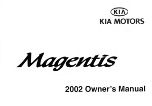 2002 KIA Magentis Owners Manual